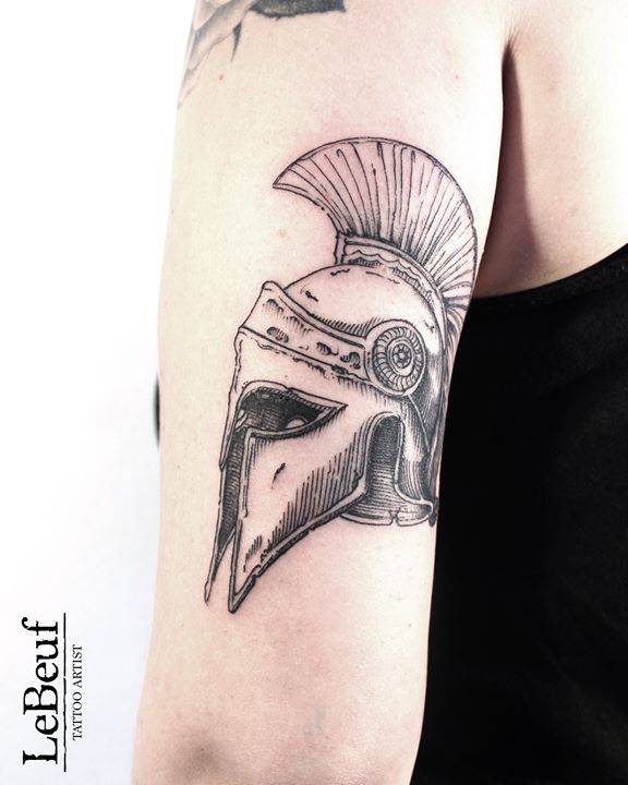 spartan helmet tattoo tatuaje casco espartano 6 Tatuajes de Cascos y Cascos tatuados