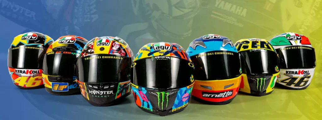 La colección de cascos de Valentino Rossi