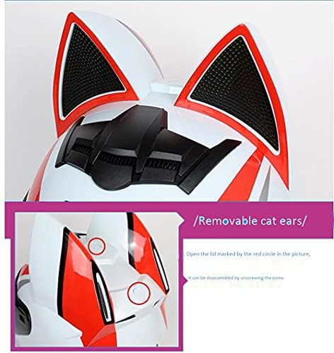 1687689357 51IV9PWTsvS. AC Casco de oreja de gato personalizado para niñas Mujeres Casco de motocicleta rosa para adultos Casco de motocicleta de cara completa certificado DOT / ECE con visera B,M54-56CM