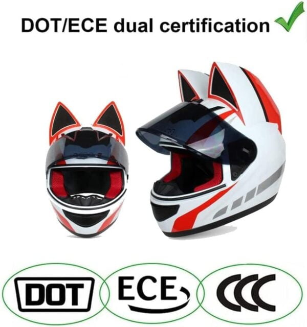 1687711807 51dnM5MzL1L. AC Cat Ears Bluetooth Casco de moto de cara completa para mujeres Hombres Mujeres Cascos de moto Casco de moto de cara completa con orejas para Street Bike Racing Motocross ATV