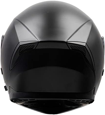 Casco de moto integral homologado ECE - YEMA YM-831 Casco de moto scooter para mujer hombre adulto con doble visera - negro mate-S