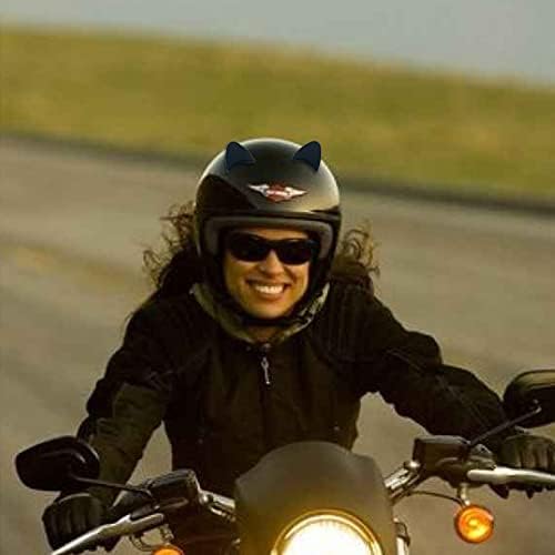 41CTJMF5VXL. AC Decoración de casco de motocicleta, pegatina de oreja de gato para casco de motocicleta, kit de pegatinas de casco, bonito adorno de oreja de gato, calcomanías de decoración de casco de motocicleta (negro)