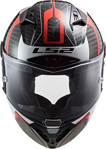 41JWJkg 2TL. AC LS2, casco integral de moto Thunder Carbon Racing Red blanco, S