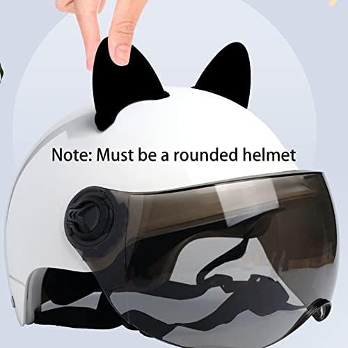 Decoración de casco de motocicleta, pegatina de oreja de gato para casco de motocicleta, kit de pegatinas de casco, bonito adorno de oreja de gato, calcomanías de decoración de casco de motocicleta (negro)