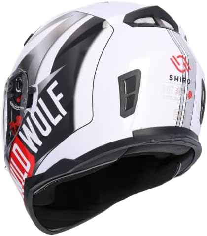 41YROY01HkL. AC Shiro Moto Helmet Integral ECE Approved WILD WOLF SH881 LIMITED EDITION XL casco con doble parasol casco hombre casco mujer casco unisex