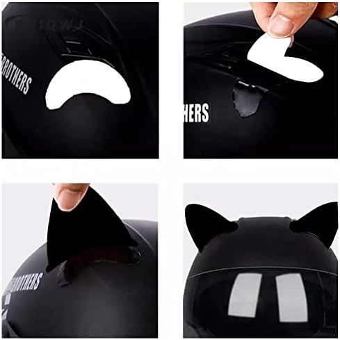 41nuOd9v0GL. AC Decoración de casco de motocicleta, pegatina de oreja de gato para casco de motocicleta, kit de pegatinas de casco, bonito adorno de oreja de gato, calcomanías de decoración de casco de motocicleta (negro)