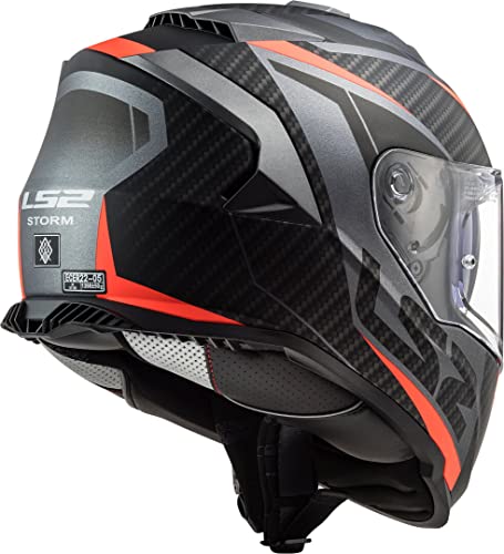 41s9n7qrg6L. SL500 LS2, Storm Racer Titanium casco de moto naranja, L
