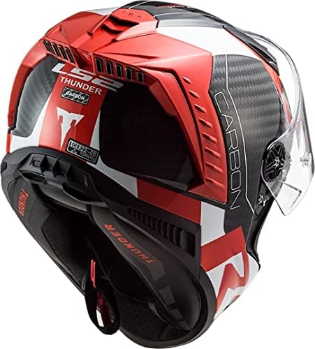 51FodPt07gL. AC LS2, casco integral de moto Thunder Carbon Racing Red blanco, S