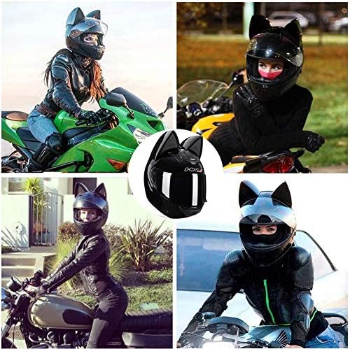 51Lj1JJ8m+L. AC DYJD Cool Cat Ear Casco de motocicleta Decoración de orejas de gato Casco de motocicleta Casco de gato para hombres y mujeres