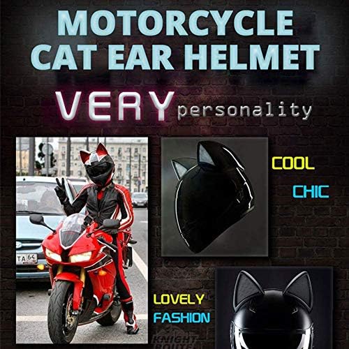 51dk8JJp1GL. AC HXSD Urban Fashion Cat Ear Casco de Motocicleta, Cascos de Motocicleta Creativos para Hombres y Mujeres con Lazos, Adecuado para Todas las Estaciones,Rosado,XL
