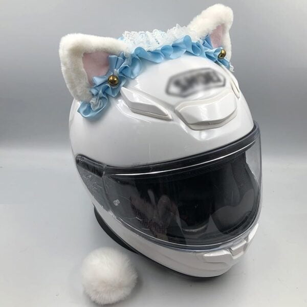 Decoración de casco de orejas de gato Casco de motocicleta universal Pegatina de orejas de gato lindas para decoración de casco Accesorios de bicicleta autoadhesivos Casco de scooter de motocicleta B