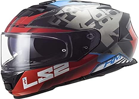LS2, Casco Integral Moto Storm Sprinter Negro Titanio Rojo, XS