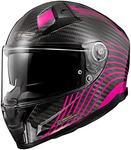 LS2, VECTOR II carbon FLUX casco de moto integral, violeta brillante, XS